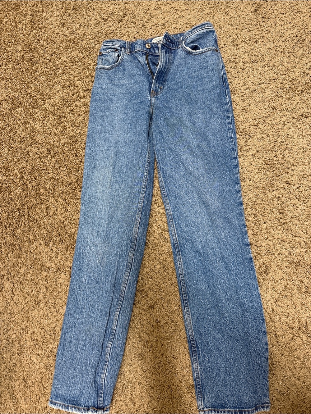 Abercrombie & Fitch Straight Leg Jeans - Light Blue Wash